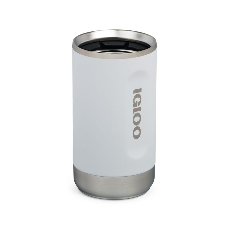Custom Igloo Recycled Stainless Steel Universal Coolmate - White with Company Logo - Personalized Bulk Corporate Gift - 8
