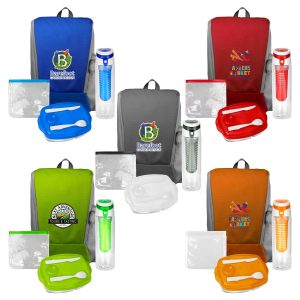 Custom Zippy Cooler Lunch & Drink Set with Company Logo - Personalized Bulk Corporate Gift