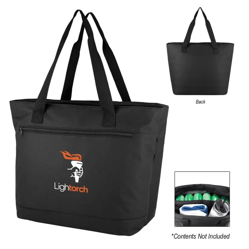 Custom Chill Commuter Rpet 34 Can Split Cooler Tote Bag with Company Logo - Personalized Bulk Corporate Gift - 2