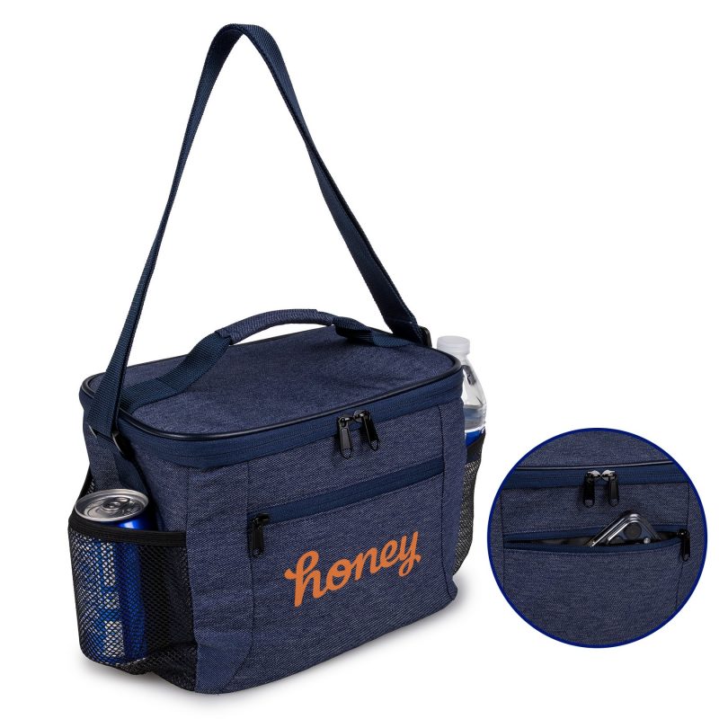 Custom DenimChill Cooler Bag 8-Can (Factory Direct) 10-12 Weeks with Company Logo - Personalized Bulk Corporate Gift - 4