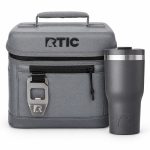 Custom 6-Can RTIC® Cooler Bag & 20 Oz. Water Bottle Gift Set with Company Logo - Personalized Bulk Corporate Gift - 1