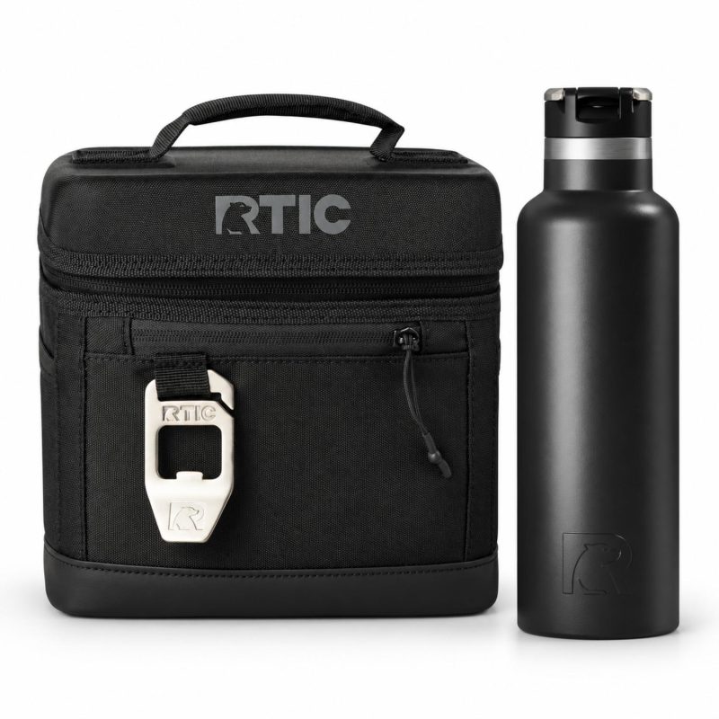 Custom 6-Can RTIC® Cooler Bag & 20 Oz. Water Bottle Gift Set with Company Logo - Personalized Bulk Corporate Gift