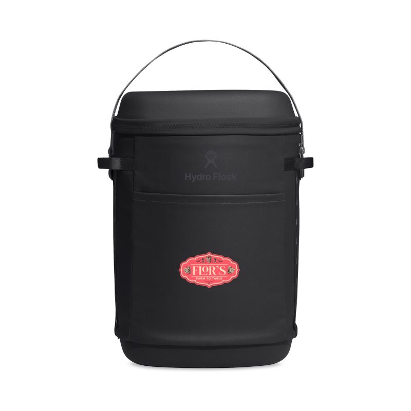Custom Hydro Flask Carryout Backpack Cooler 22 L - Black with Company Logo - Personalized Bulk Corporate Gift