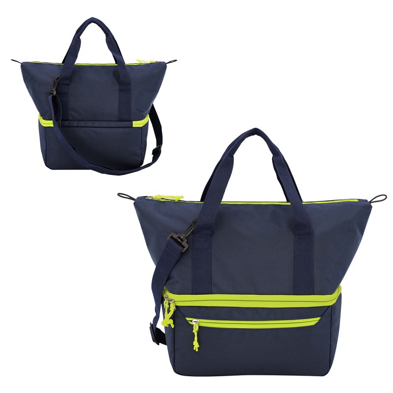Custom Jasper 2-Compartment 600D Premier Polyester Square Cooler Bag with Company Logo - Personalized Bulk Corporate Gift - 1