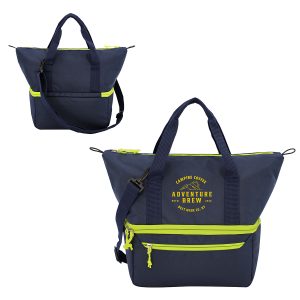 Custom Jasper 2-Compartment 600D Premier Polyester Square Cooler Bag with Company Logo - Personalized Bulk Corporate Gift