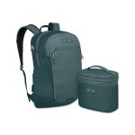 Custom Osprey Axis x Hydro Flask Backpack and Insulated Lunch Bag Bundle - Cascade Blue - Torrent Blue with Company Logo - Personalized Bulk Corporate Gift - 2