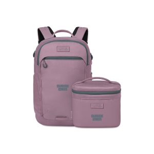 Custom Osprey Axis x Hydro Flask Backpack and Insulated Lunch Bag Bundle - Iris Pink with Company Logo - Personalized Bulk Corporate Gift