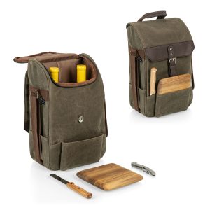 Custom 2 Bottle Insulated Wine & Cheese Cooler Bag with Company Logo - Personalized Bulk Corporate Gift