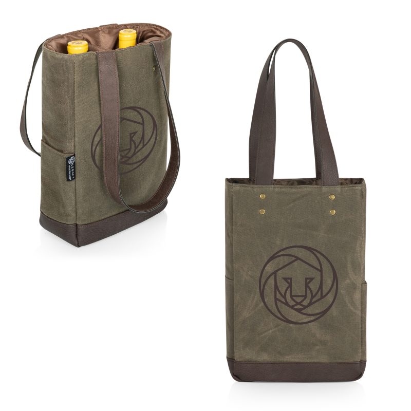 Custom 2 Bottle Insulated Wine Cooler Bag with Company Logo - Personalized Bulk Corporate Gift