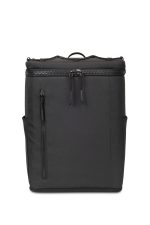 Custom Acadia Recycled rPET Backpack Cooler - Black with Company Logo - Personalized Bulk Corporate Gift - 1