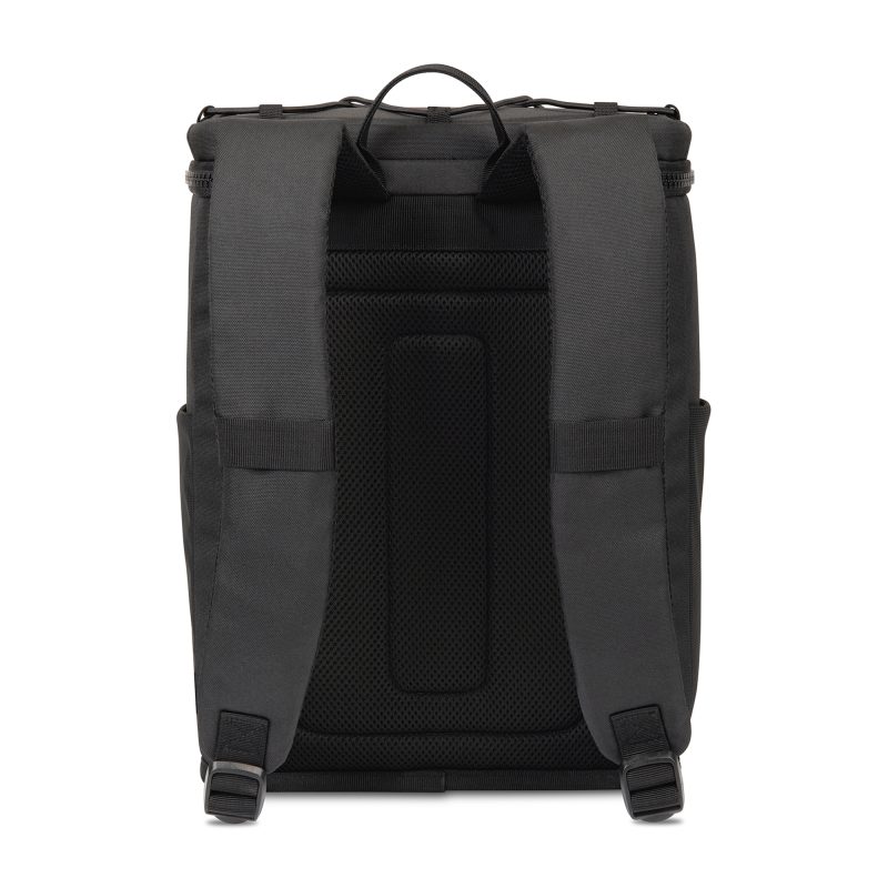 Custom Acadia Recycled rPET Backpack Cooler - Black with Company Logo - Personalized Bulk Corporate Gift - 4
