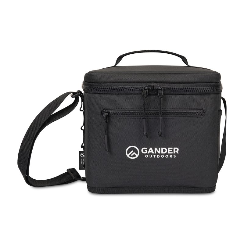 Custom Acadia Recycled rPET Box Cooler - Black with Company Logo - Personalized Bulk Corporate Gift