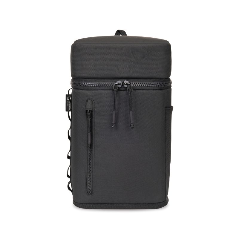 Custom Acadia Recycled rPET Sling Cooler - Black with Company Logo - Personalized Bulk Corporate Gift - 1