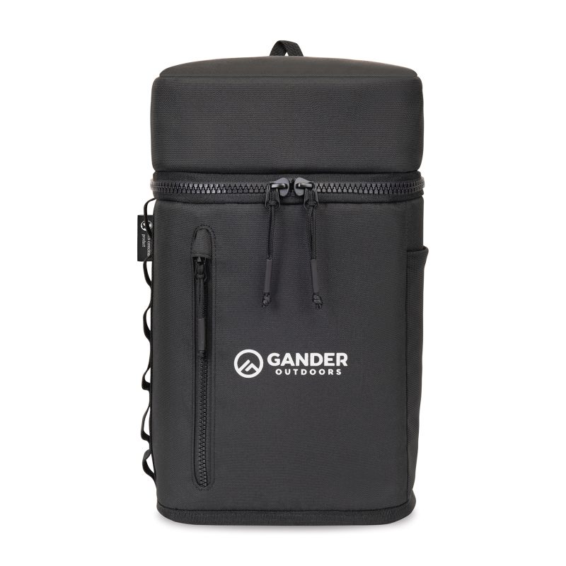 Custom Acadia Recycled rPET Sling Cooler - Black with Company Logo - Personalized Bulk Corporate Gift