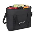 Custom Acadia Recycled rPET Tote Cooler - Black with Company Logo - Personalized Bulk Corporate Gift - 2
