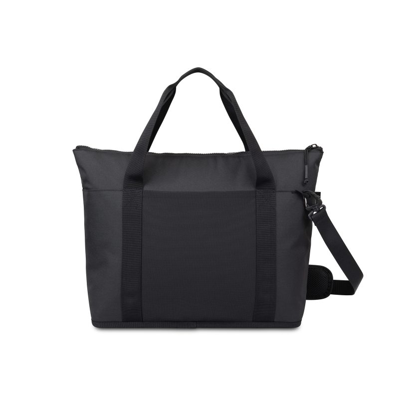 Custom Acadia Recycled rPET Tote Cooler - Black with Company Logo - Personalized Bulk Corporate Gift - 3