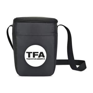 Custom Arlo Recycled rPET 6 Can Lunch Cooler - Black with Company Logo - Personalized Bulk Corporate Gift