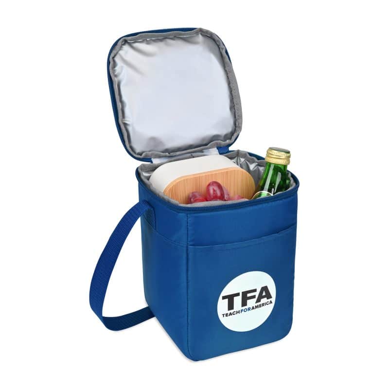 Custom Arlo Recycled rPET 6 Can Lunch Cooler - Royal Blue with Company Logo - Personalized Bulk Corporate Gift - 2