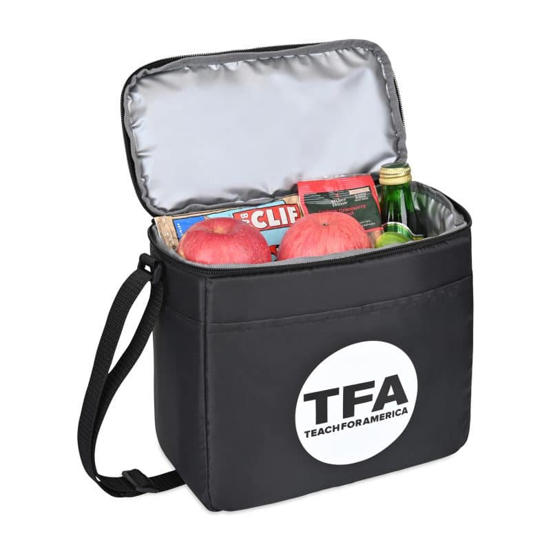 Custom Arlo Recycled rPET 9 Can Box Cooler - Black with Company Logo - Personalized Bulk Corporate Gift - 2
