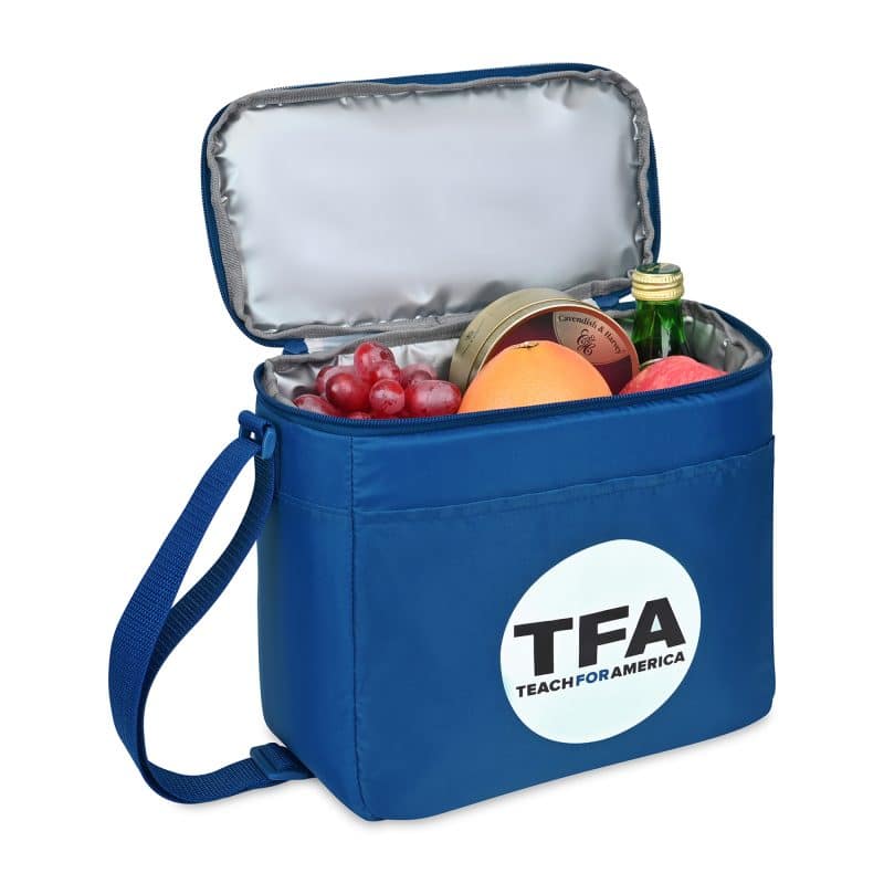 Custom Arlo Recycled rPET 9 Can Box Cooler - Royal Blue with Company Logo - Personalized Bulk Corporate Gift - 2