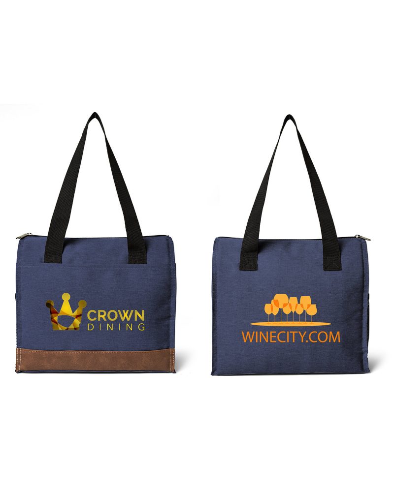 Custom Asher 12-Can Cooler Tote Bag with Company Logo - Personalized Bulk Corporate Gift