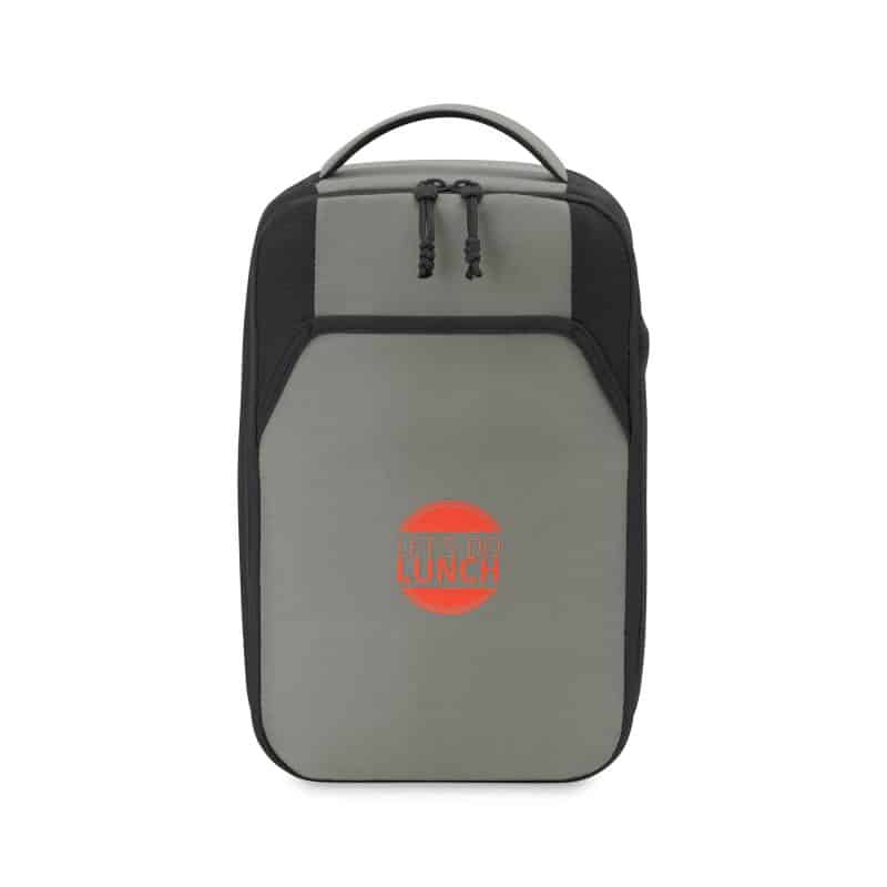 Custom Aspen Recycled rPET Lunch Bag Cooler - Aware - Black with Company Logo - Personalized Bulk Corporate Gift