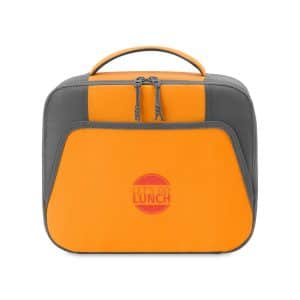 Custom Aspen Recycled rPET Lunch Box Cooler - Aware - Orange with Company Logo - Personalized Bulk Corporate Gift