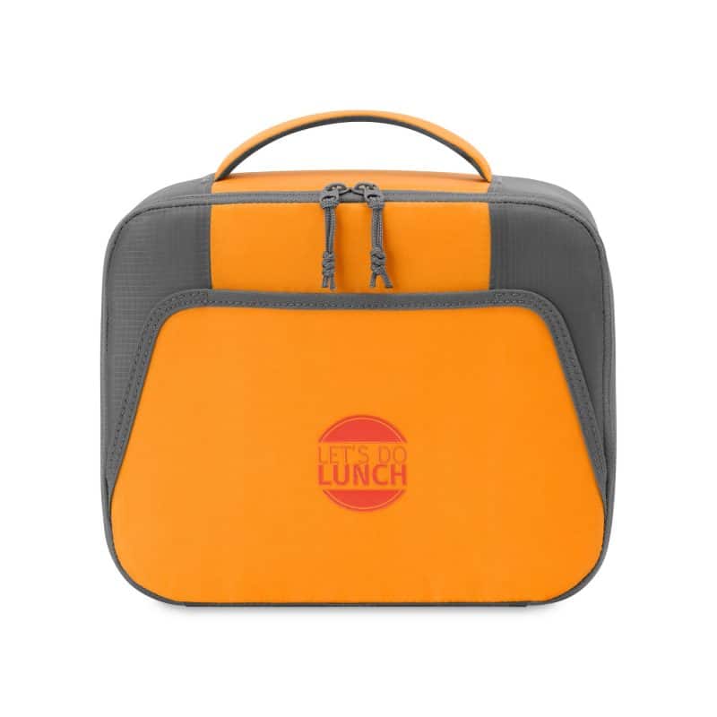 Custom Aspen Recycled rPET Lunch Box Cooler - Aware - Orange with Company Logo - Personalized Bulk Corporate Gift