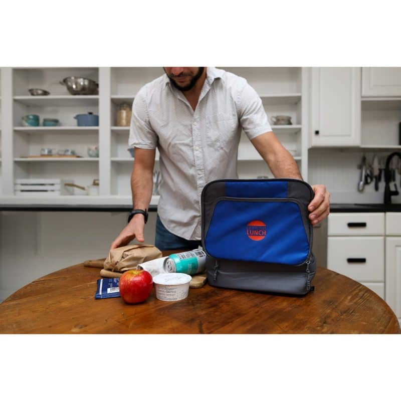 Custom Aspen Recycled rPET Lunch Box Cooler - Aware - Royal Blue with Company Logo - Personalized Bulk Corporate Gift - 5