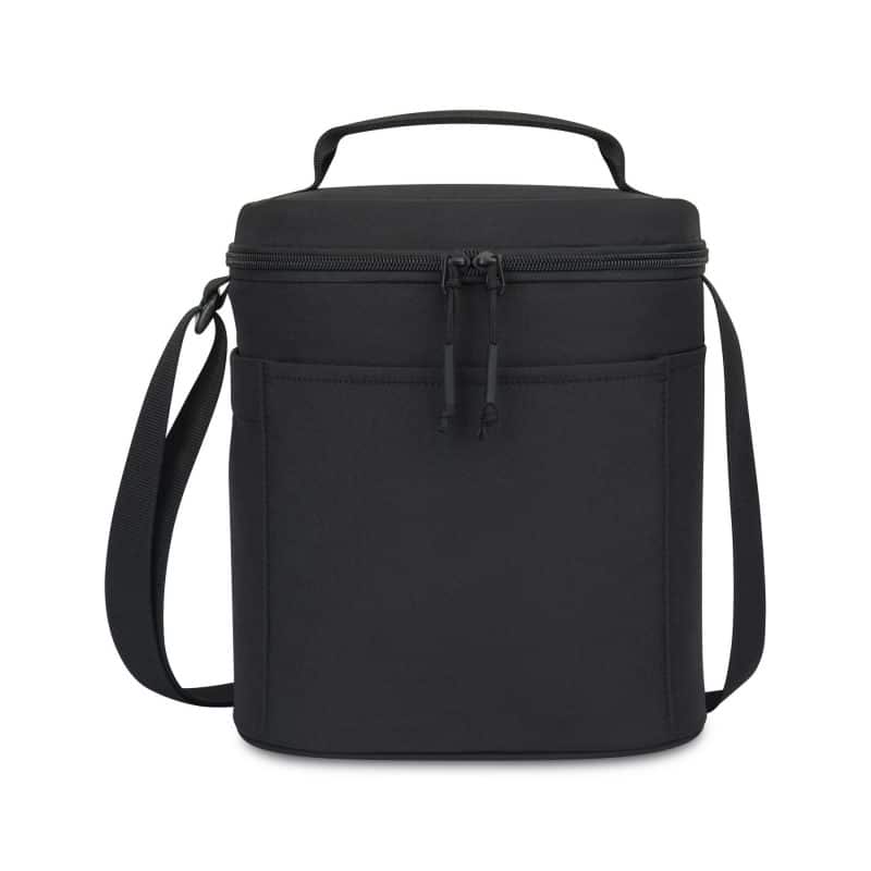 Custom Aviana Rowan Recycled Nylon Lunch Cooler - AWARE - Black with Company Logo - Personalized Bulk Corporate Gift - 1