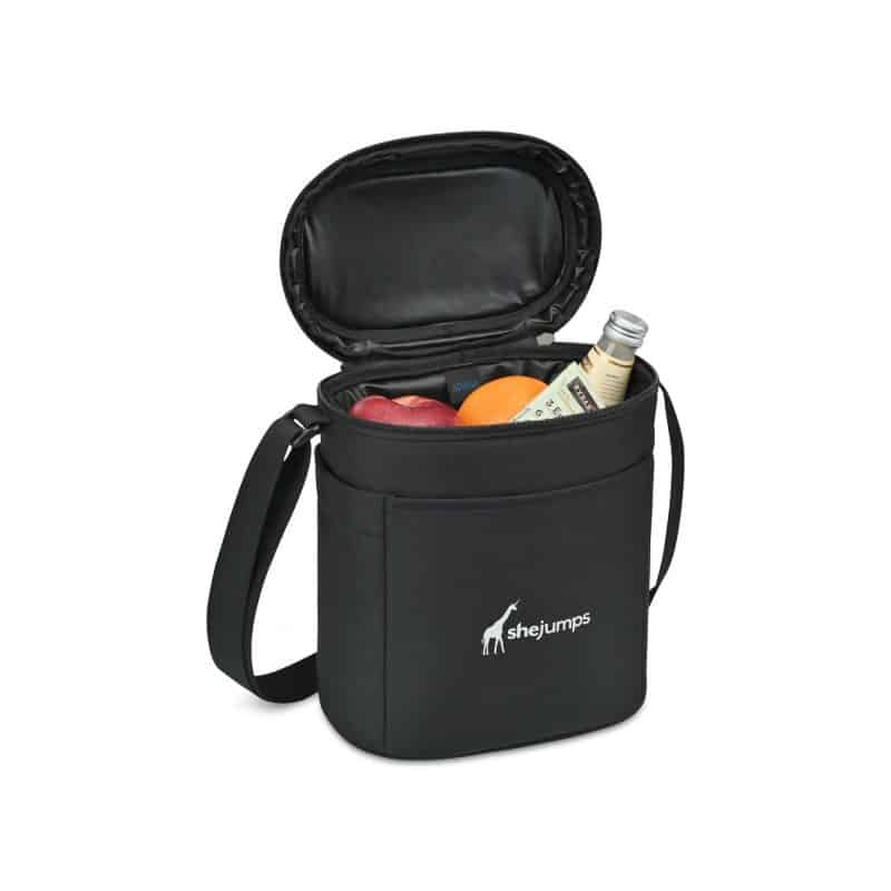 Custom Aviana Rowan Recycled Nylon Lunch Cooler - AWARE - Black with Company Logo - Personalized Bulk Corporate Gift - 2