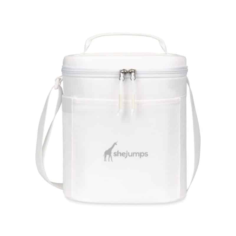 Custom Aviana Rowan Recycled Nylon Lunch Cooler - AWARE - Marshmallow with Company Logo - Personalized Bulk Corporate Gift
