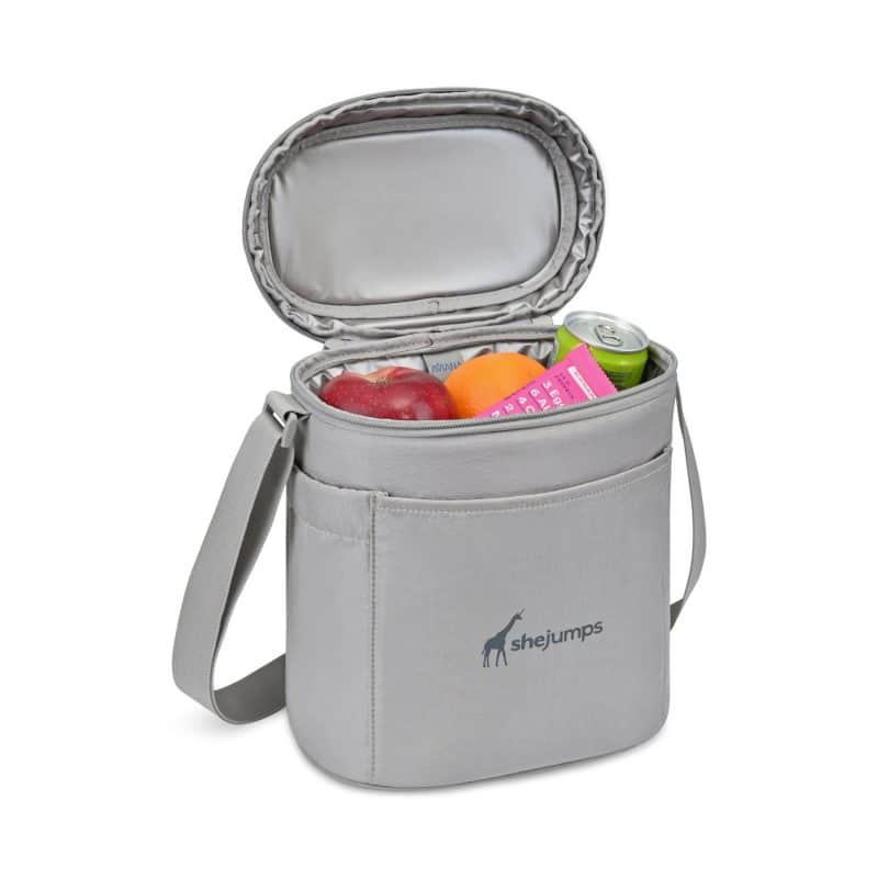 Custom Aviana Rowan Recycled Nylon Lunch Cooler - AWARE - Taupe with Company Logo - Personalized Bulk Corporate Gift - 2
