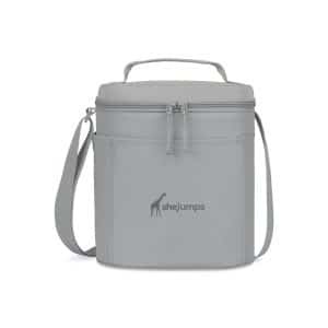 Custom Aviana Rowan Recycled Nylon Lunch Cooler - AWARE - Taupe with Company Logo - Personalized Bulk Corporate Gift