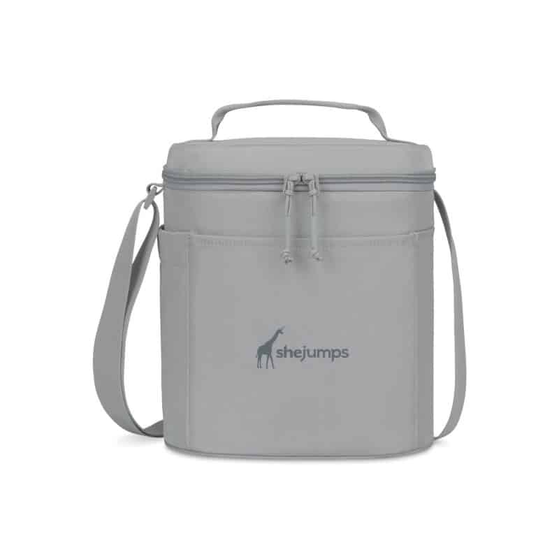 Custom Aviana Rowan Recycled Nylon Lunch Cooler - AWARE - Taupe with Company Logo - Personalized Bulk Corporate Gift