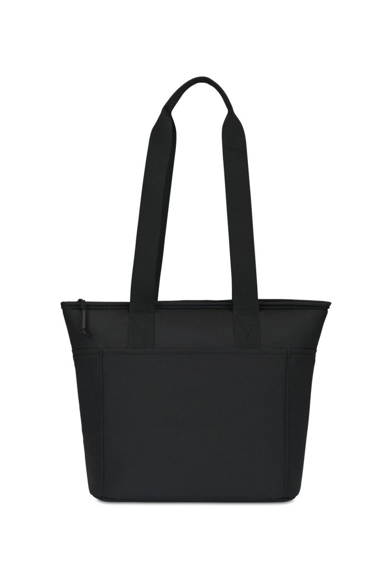 Custom Aviana Rowan Recycled Nylon Tote Cooler - AWARE - Black with Company Logo - Personalized Bulk Corporate Gift - 1