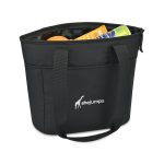 Custom Aviana Rowan Recycled Nylon Tote Cooler - AWARE - Black with Company Logo - Personalized Bulk Corporate Gift - 2