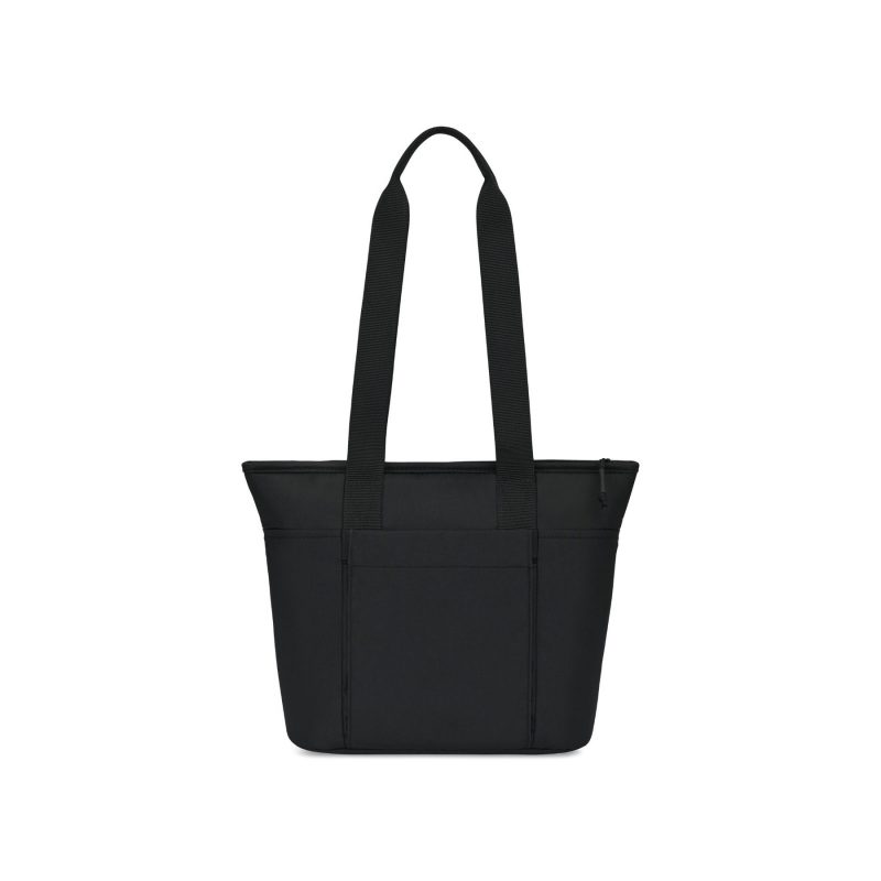 Custom Aviana Rowan Recycled Nylon Tote Cooler - AWARE - Black with Company Logo - Personalized Bulk Corporate Gift - 3