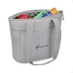 Custom Aviana Rowan Recycled Nylon Tote Cooler - AWARE - Taupe with Company Logo - Personalized Bulk Corporate Gift - 2