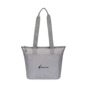 Custom Aviana Rowan Recycled Nylon Tote Cooler - AWARE - Taupe with Company Logo - Personalized Bulk Corporate Gift