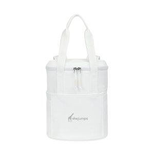 Custom Aviana Rowan Recycled Nylon Tote Pack Cooler - AWARE - Marshmallow with Company Logo - Personalized Bulk Corporate Gift
