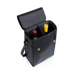 Custom Barossa Two Bottle Leatherette Wine Tote with Company Logo - Personalized Bulk Corporate Gift - 5