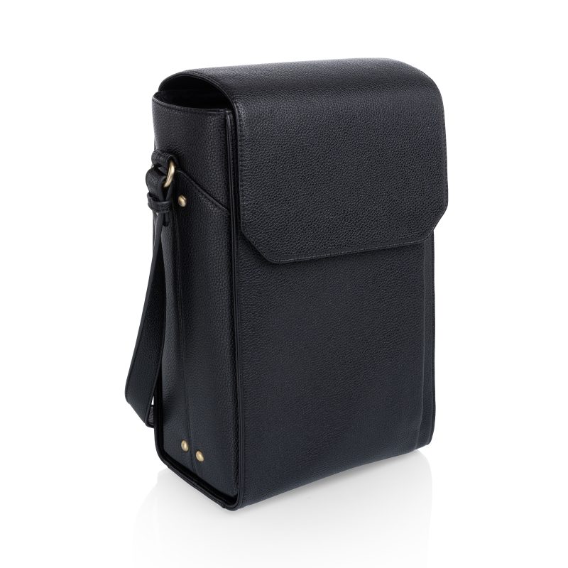 Custom Barossa Two Bottle Leatherette Wine Tote with Company Logo - Personalized Bulk Corporate Gift