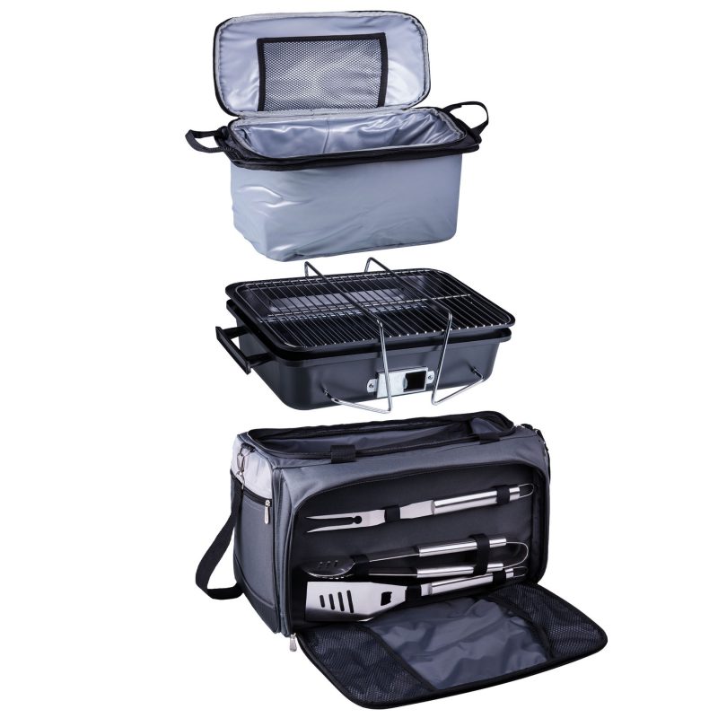 Custom Buccaneer All-In-One BBQ Grill/Cooler/Tote w/Charcoal Grill & BBQ Tools with Company Logo - Personalized Bulk Corporate Gift - 2