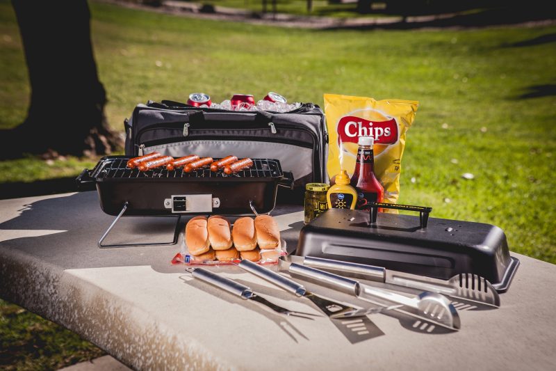 Custom Buccaneer All-In-One BBQ Grill/Cooler/Tote w/Charcoal Grill & BBQ Tools with Company Logo - Personalized Bulk Corporate Gift - 4