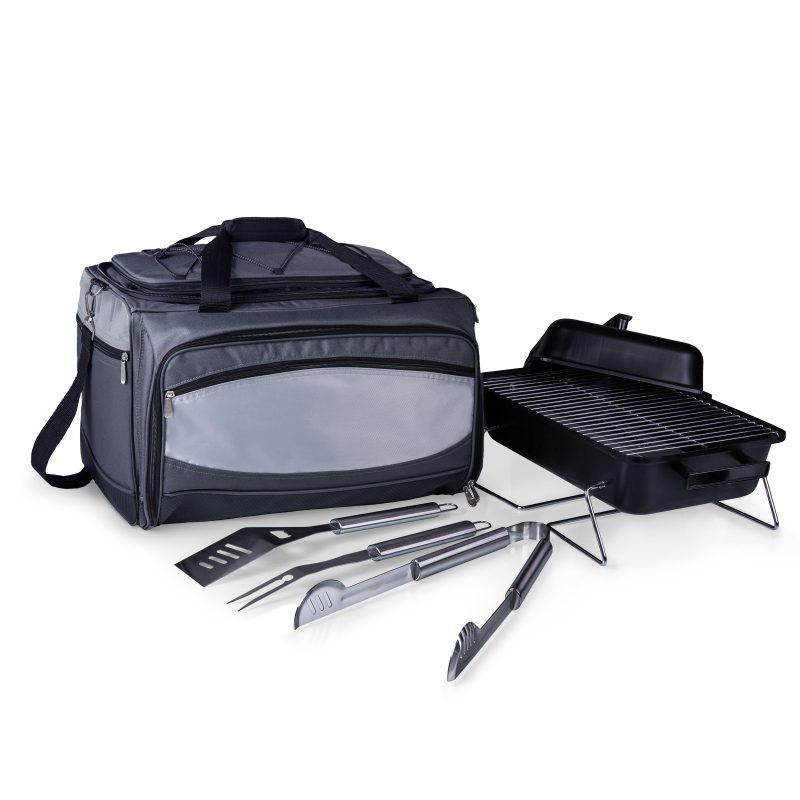 Custom Buccaneer All-In-One BBQ Grill/Cooler/Tote w/Charcoal Grill & BBQ Tools with Company Logo - Personalized Bulk Corporate Gift - 7