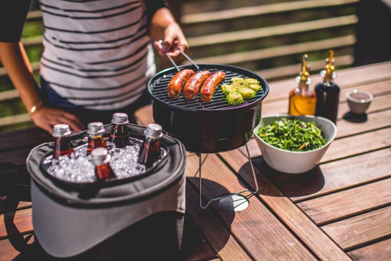 Custom Caliente Portable Charcoal BBQ Grill w/Cooler Tote Bag with Company Logo - Personalized Bulk Corporate Gift - 3