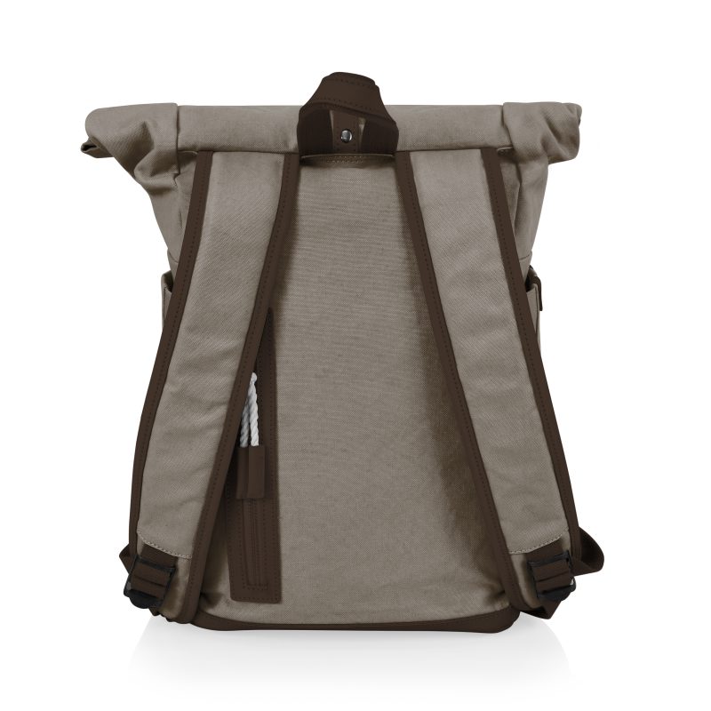 Custom Carmel Roll Top Picnic Backpack Cooler with Company Logo - Personalized Bulk Corporate Gift - 3