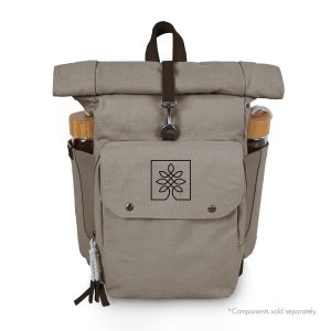 Custom Carmel Roll Top Picnic Backpack Cooler with Company Logo - Personalized Bulk Corporate Gift
