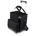 Custom Cellar 6-Bottle Insulated Wine Tote w/Removable Divider & Trolley with Company Logo - Personalized Bulk Corporate Gift - 1